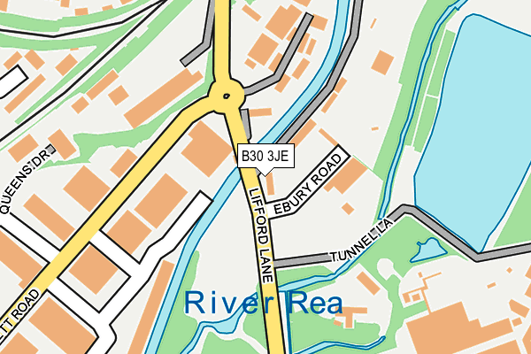 B30 3JE map - OS OpenMap – Local (Ordnance Survey)