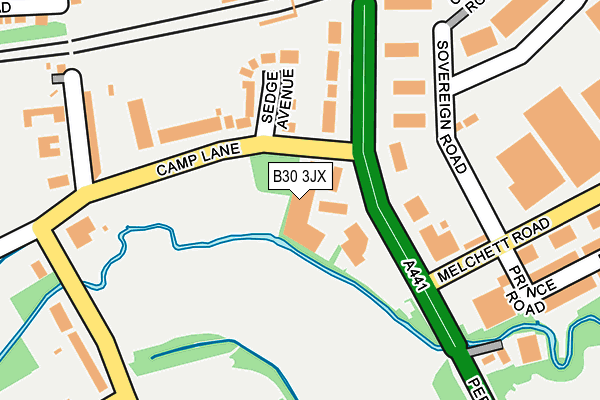 B30 3JX map - OS OpenMap – Local (Ordnance Survey)