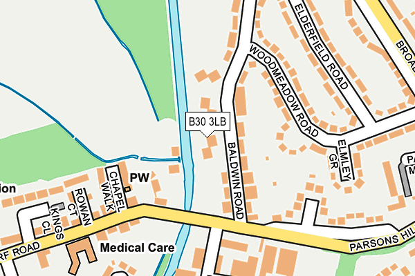 B30 3LB map - OS OpenMap – Local (Ordnance Survey)