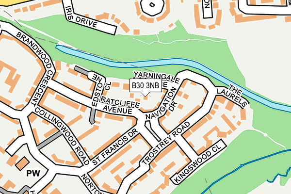 B30 3NB map - OS OpenMap – Local (Ordnance Survey)