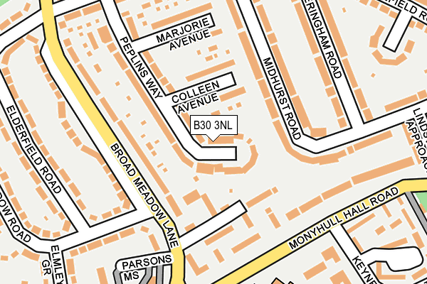 B30 3NL map - OS OpenMap – Local (Ordnance Survey)