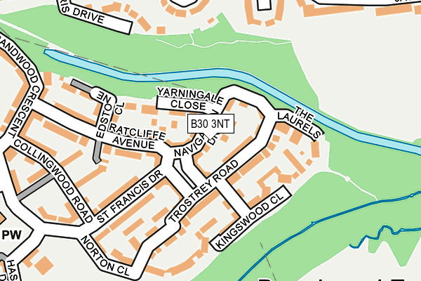 B30 3NT map - OS OpenMap – Local (Ordnance Survey)