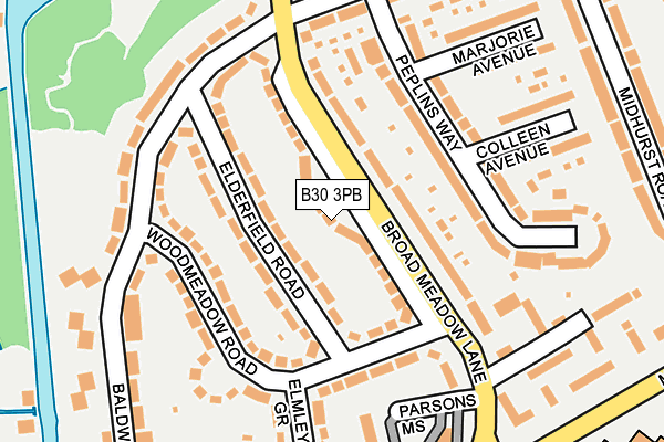 B30 3PB map - OS OpenMap – Local (Ordnance Survey)