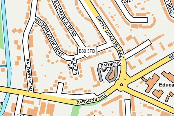 B30 3PD map - OS OpenMap – Local (Ordnance Survey)