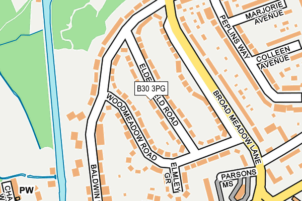 B30 3PG map - OS OpenMap – Local (Ordnance Survey)