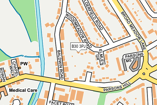 B30 3PJ map - OS OpenMap – Local (Ordnance Survey)