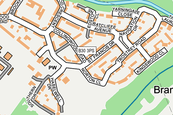 B30 3PS map - OS OpenMap – Local (Ordnance Survey)