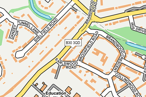 B30 3QD map - OS OpenMap – Local (Ordnance Survey)