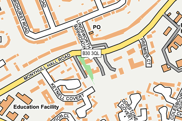 B30 3QL map - OS OpenMap – Local (Ordnance Survey)