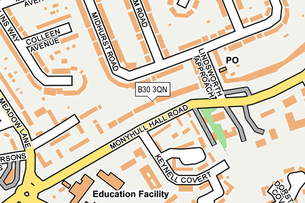 B30 3QN map - OS OpenMap – Local (Ordnance Survey)