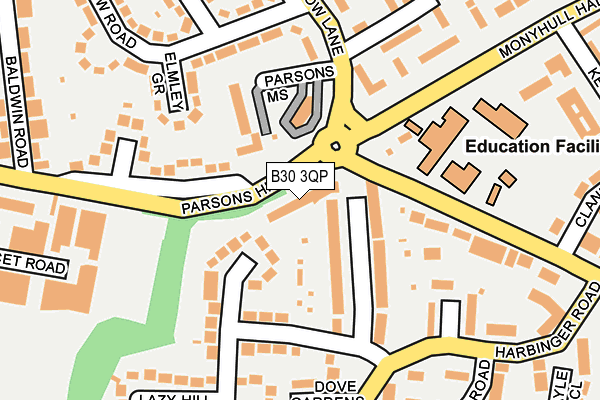 B30 3QP map - OS OpenMap – Local (Ordnance Survey)