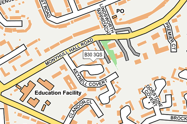 B30 3QS map - OS OpenMap – Local (Ordnance Survey)