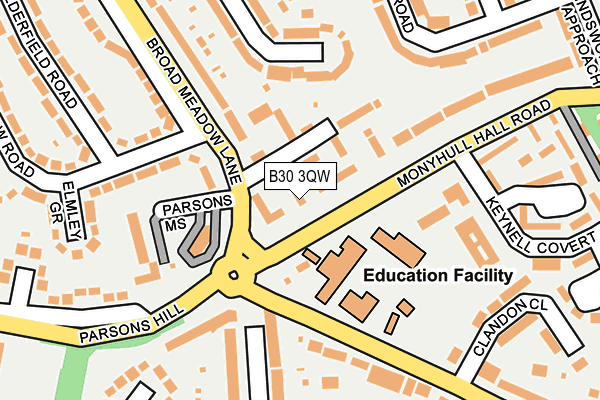 B30 3QW map - OS OpenMap – Local (Ordnance Survey)