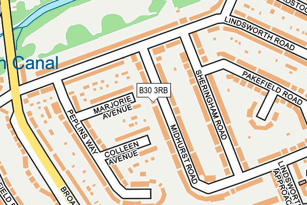 B30 3RB map - OS OpenMap – Local (Ordnance Survey)