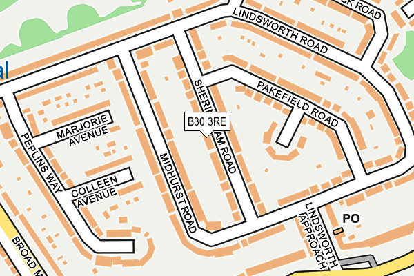 B30 3RE map - OS OpenMap – Local (Ordnance Survey)