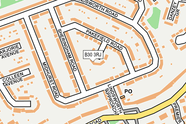 B30 3RJ map - OS OpenMap – Local (Ordnance Survey)