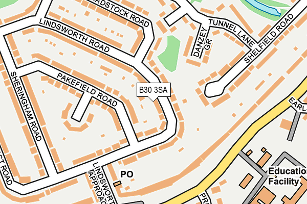 B30 3SA map - OS OpenMap – Local (Ordnance Survey)