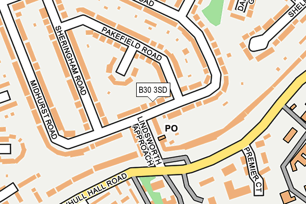 B30 3SD map - OS OpenMap – Local (Ordnance Survey)