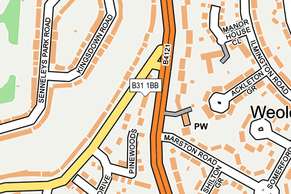 B31 1BB map - OS OpenMap – Local (Ordnance Survey)