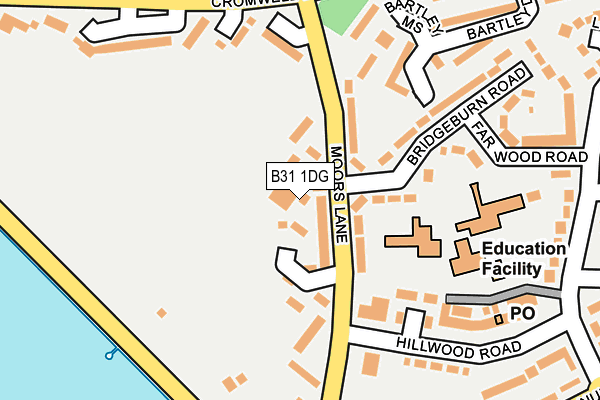 B31 1DG map - OS OpenMap – Local (Ordnance Survey)