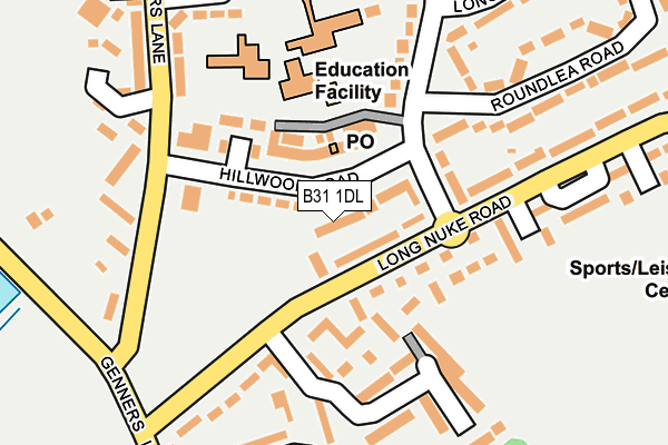 B31 1DL map - OS OpenMap – Local (Ordnance Survey)