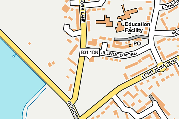 B31 1DN map - OS OpenMap – Local (Ordnance Survey)