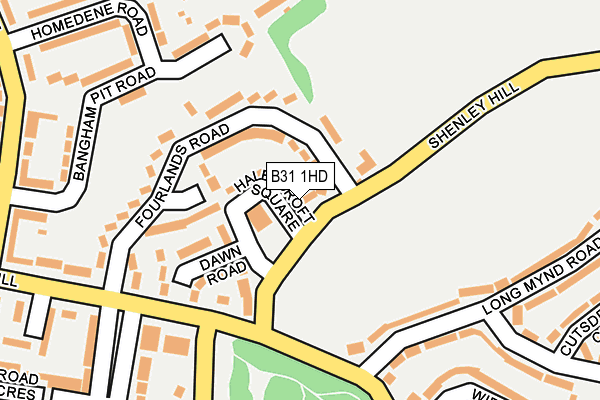 B31 1HD map - OS OpenMap – Local (Ordnance Survey)