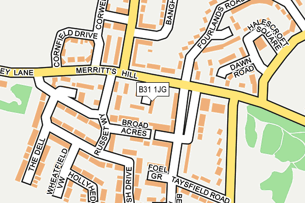 B31 1JG map - OS OpenMap – Local (Ordnance Survey)