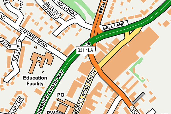 B31 1LA map - OS OpenMap – Local (Ordnance Survey)