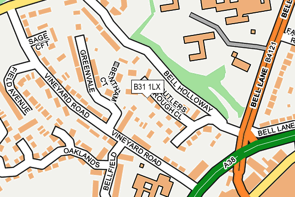 B31 1LX map - OS OpenMap – Local (Ordnance Survey)