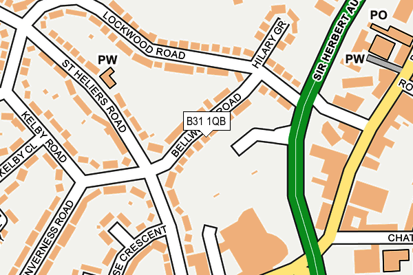 B31 1QB map - OS OpenMap – Local (Ordnance Survey)