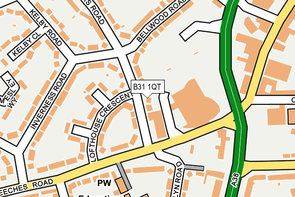 B31 1QT map - OS OpenMap – Local (Ordnance Survey)