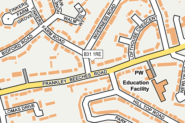 B31 1RE map - OS OpenMap – Local (Ordnance Survey)