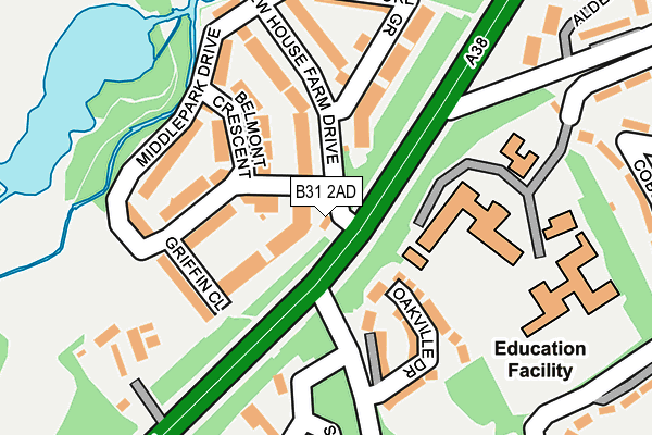 B31 2AD map - OS OpenMap – Local (Ordnance Survey)