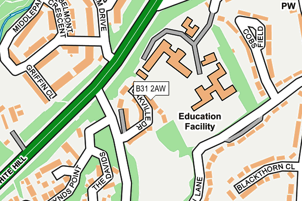 B31 2AW map - OS OpenMap – Local (Ordnance Survey)