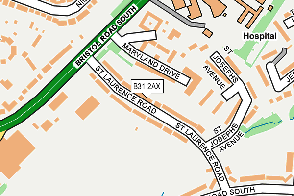 B31 2AX map - OS OpenMap – Local (Ordnance Survey)