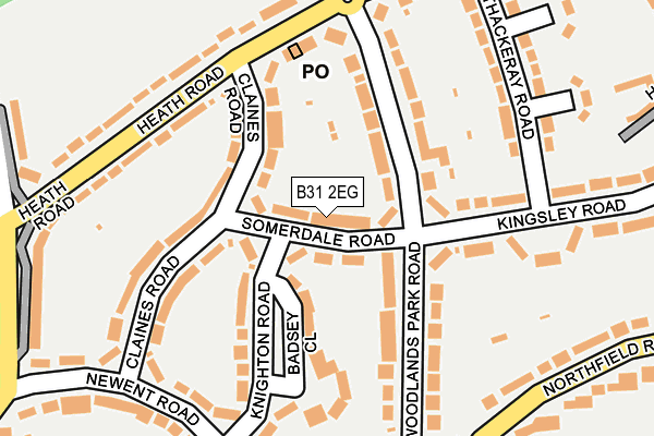B31 2EG map - OS OpenMap – Local (Ordnance Survey)