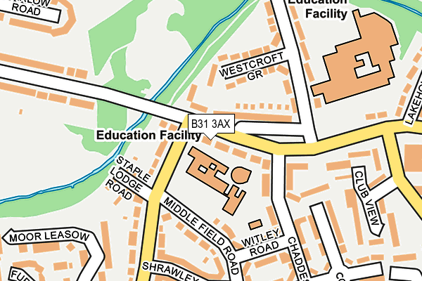 B31 3AX map - OS OpenMap – Local (Ordnance Survey)