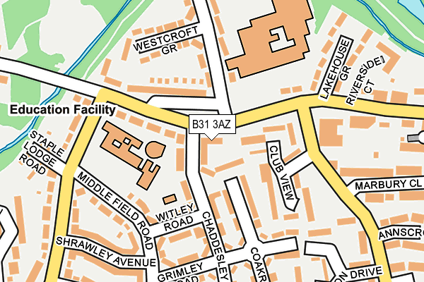 B31 3AZ map - OS OpenMap – Local (Ordnance Survey)