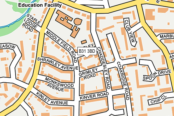 B31 3BD map - OS OpenMap – Local (Ordnance Survey)