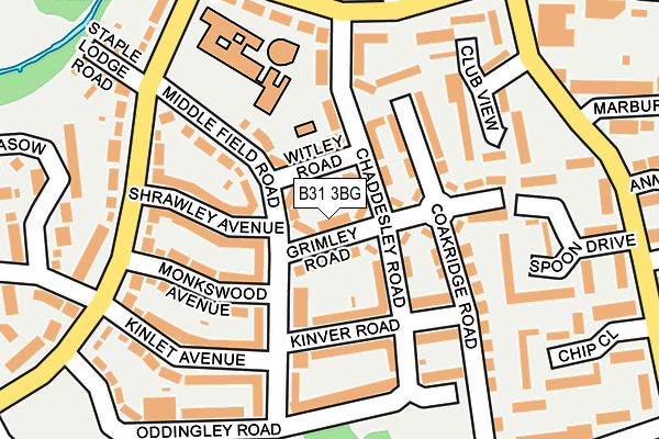 B31 3BG map - OS OpenMap – Local (Ordnance Survey)