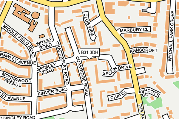 B31 3DH map - OS OpenMap – Local (Ordnance Survey)