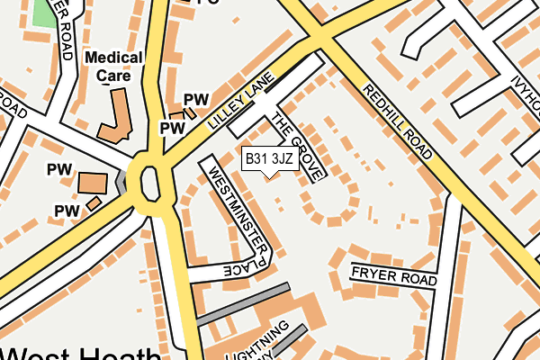 B31 3JZ map - OS OpenMap – Local (Ordnance Survey)