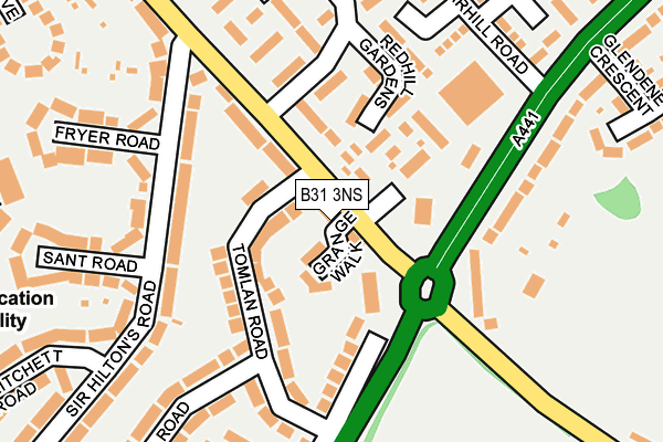 B31 3NS map - OS OpenMap – Local (Ordnance Survey)