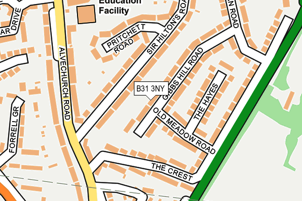 B31 3NY map - OS OpenMap – Local (Ordnance Survey)