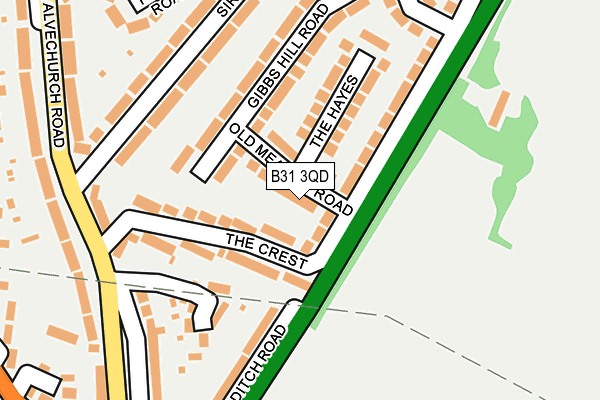B31 3QD map - OS OpenMap – Local (Ordnance Survey)