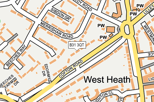 B31 3QT map - OS OpenMap – Local (Ordnance Survey)