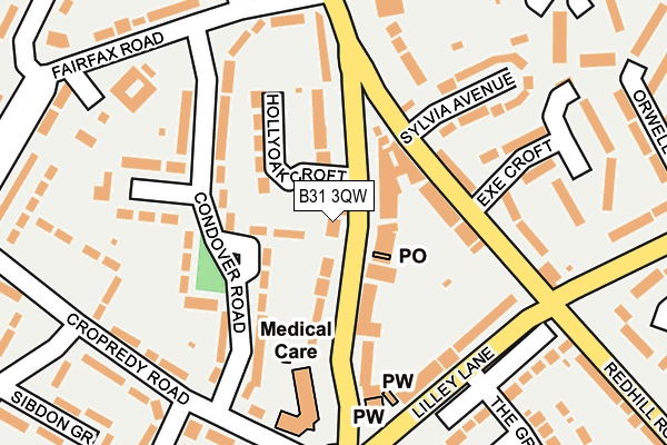 B31 3QW map - OS OpenMap – Local (Ordnance Survey)