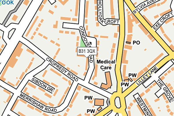 B31 3QX map - OS OpenMap – Local (Ordnance Survey)