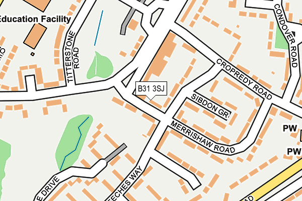 B31 3SJ map - OS OpenMap – Local (Ordnance Survey)